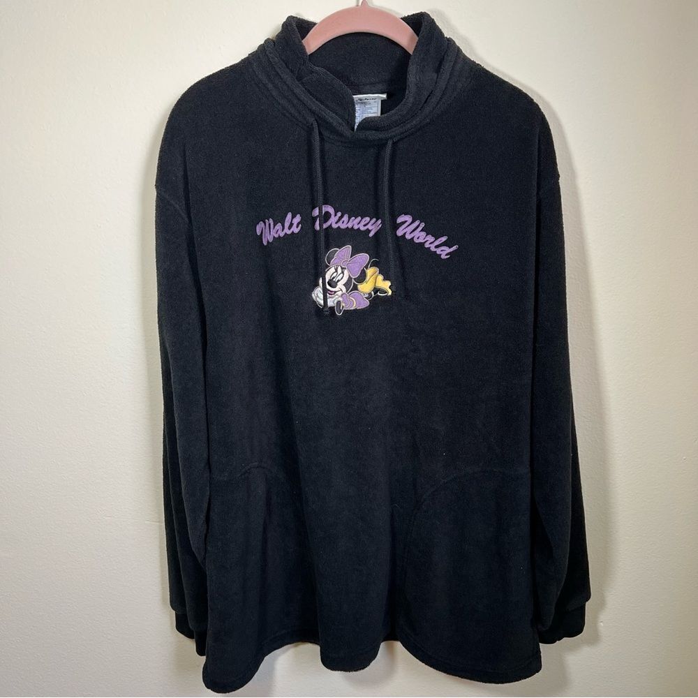 ✨ Vintage Disney Black Minnie Mouse Walt Disney World Terry Sweatshirt Large